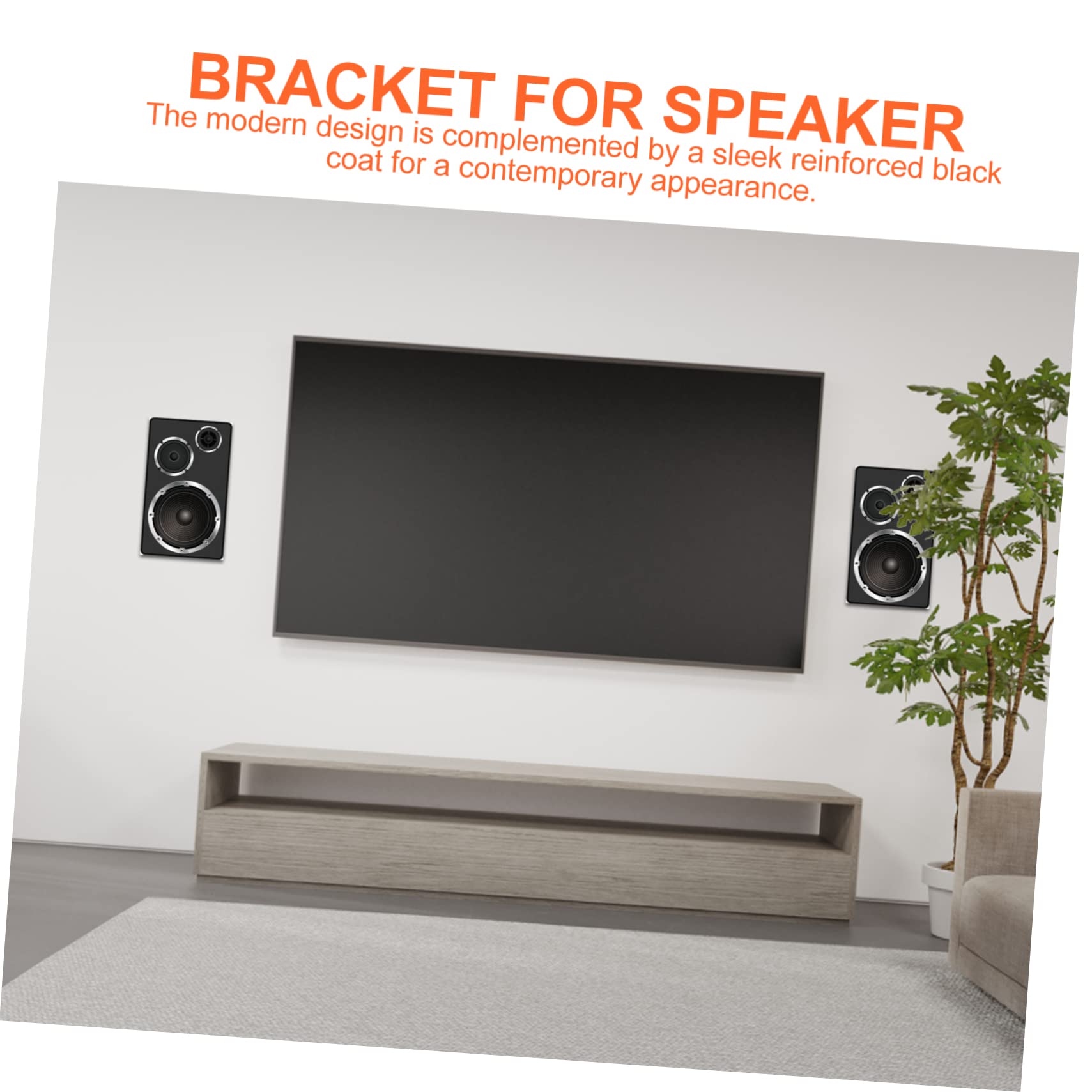 Support Mural pour Haut-parleur Surround 6 Ensembles Abs Noir Réglable