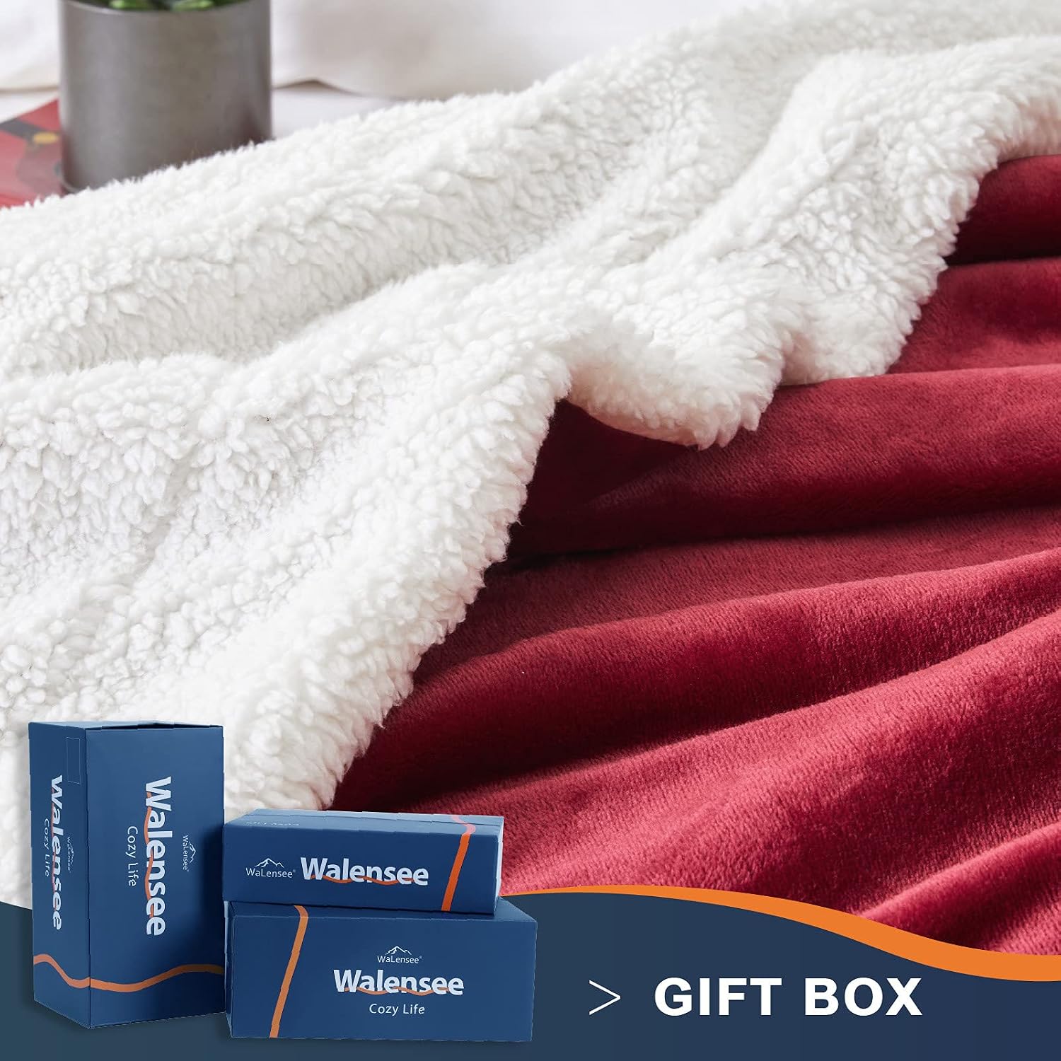 Buy Walensee Sherpa Fleece Blanket King Size 108x90 Red Plush Throw Fuzzy Super Soft Reversible Microfiber Flannel Blankets For Couch
