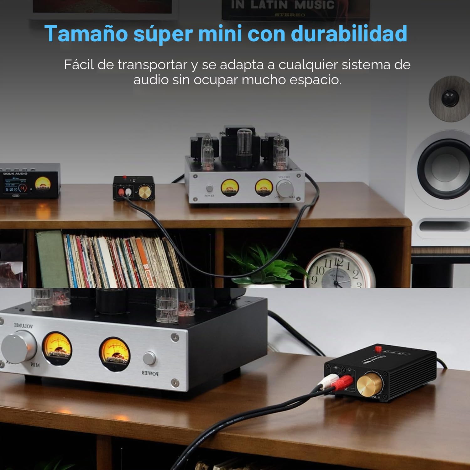 Nobsound Mini amplificador de nivel de línea estéreo de audio preamplificador de ganancia de 20 dB con control de volumen (L1MINI)