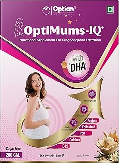 OptiMums-IQ+ Maternal Nutrition Health Drink | with DHA & Essential Nutrients | 200g Powder Pack | Chocolate Flavored | Nourishing Beverage for Maternal Well-Being | New