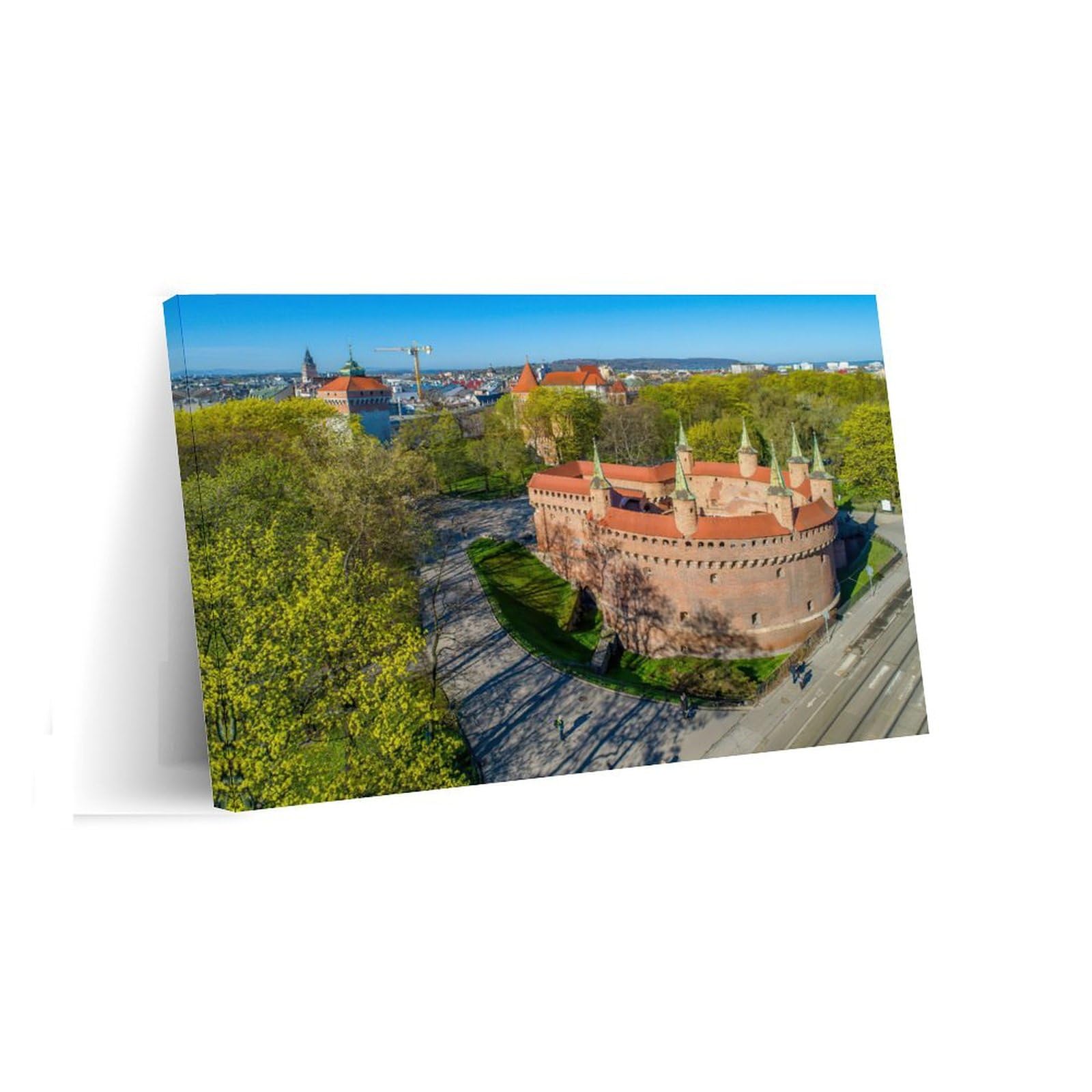 IDATVXK Famous Places - Barbican Krakow Poland Old Town Art Poster Canvas Art Wall Poster Printing Office Bedroom Aesthetic Poster Gift 36x24inch(90x60cm) Frame-style