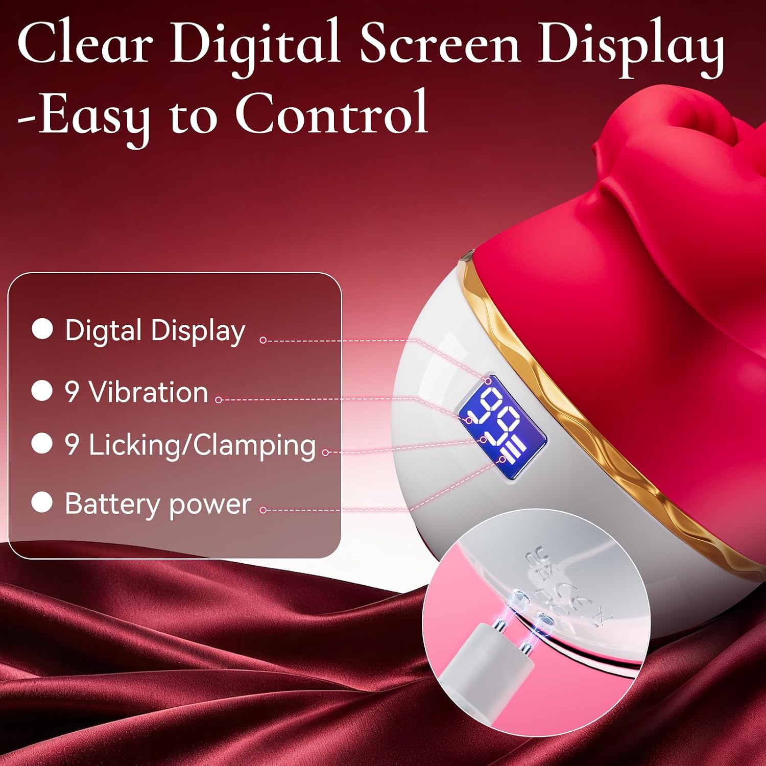 Tongue Vibrator for Women Premium Liquid Silicone Licking Rose Sex Toy