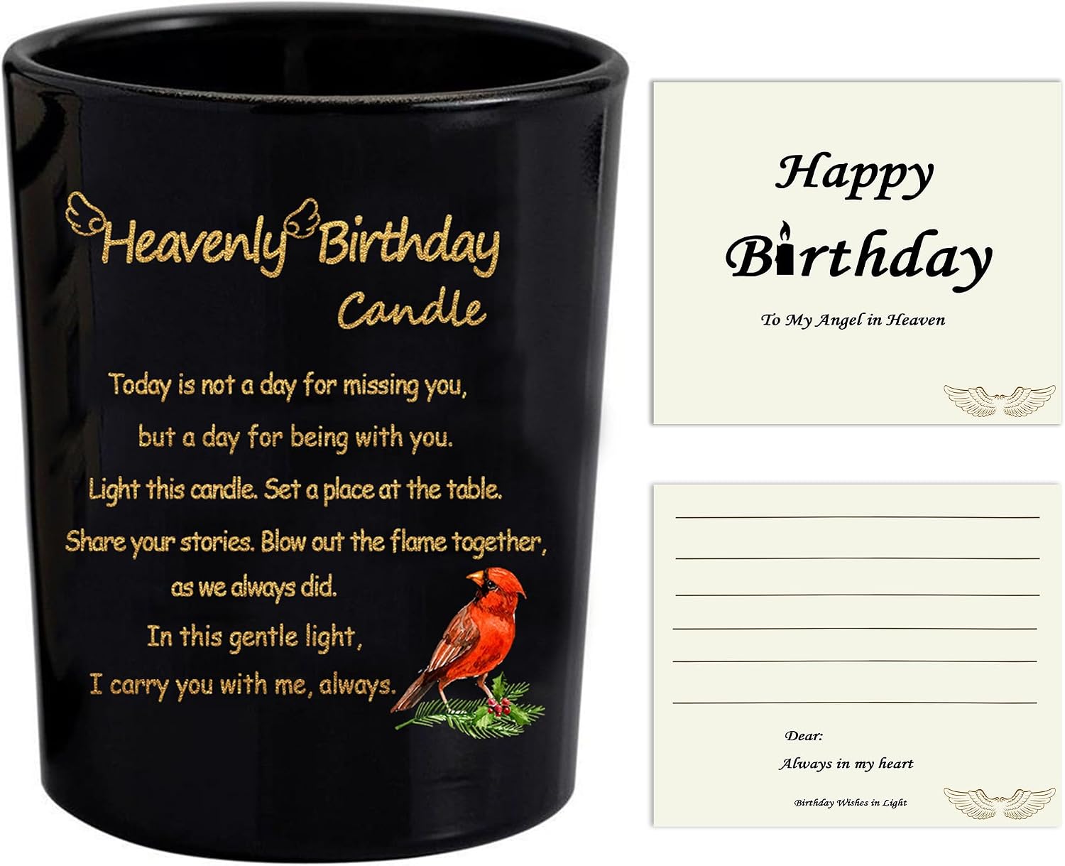 Heavenly Birthday Candle for Deceased Loved Ones, Bereavement Birthday Candle, Comforting Sympathy Gift, Memorial Condolence Gifts for Mom Dad Grandpa Grandma Sister Brother Husband Son Daughter