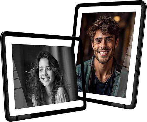 SONGMICS Portarretratos de 8 x 10 pulgadas con esquinas redondeadas únicas, marco de fotos flotante moderno para decoración de pared, acrílico