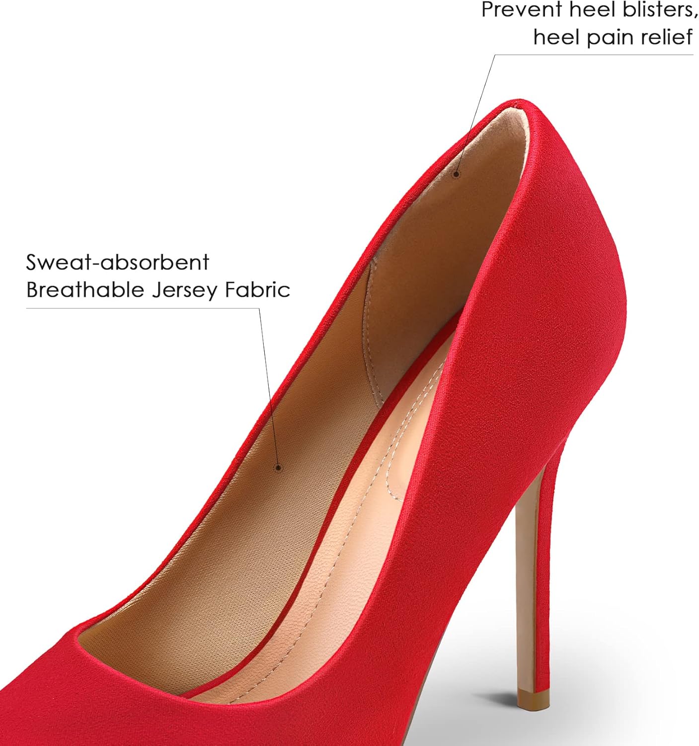 mysoft Women's High Heels Pumps Closed Pointed Toe Stiletto 4IN Heels Dress Wedding Shoes - Image 5