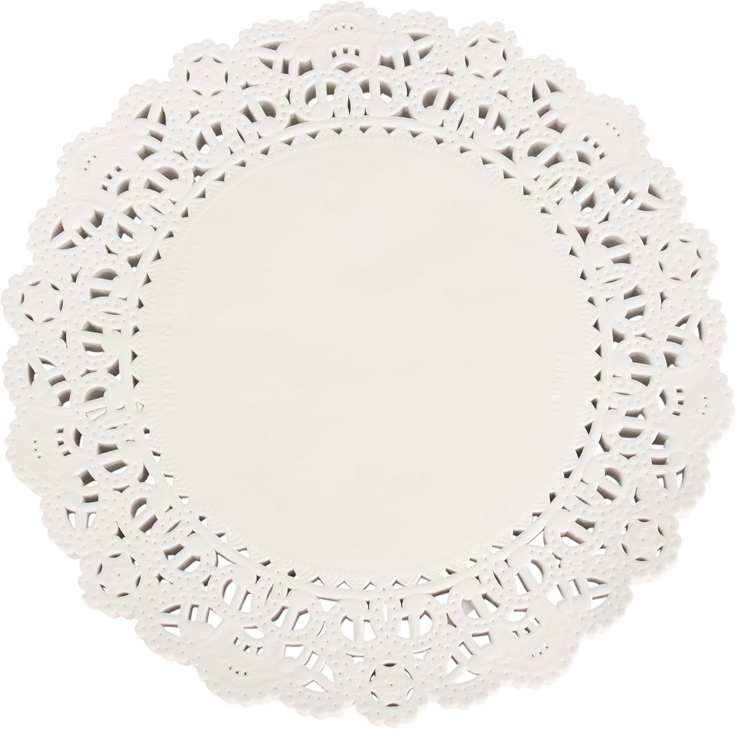 School Smart-85610 Paper Die-Cut Round Lace Doily, 6 in, White, Pack of 100, 9 X 12 in
