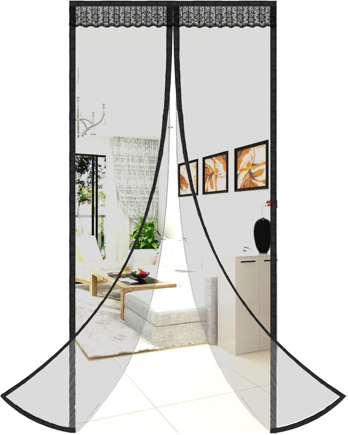 Magnetic Easy Install Door Screen Pet Friendly Fiberglass Sliding Mesh Door Screen Door Net for Door