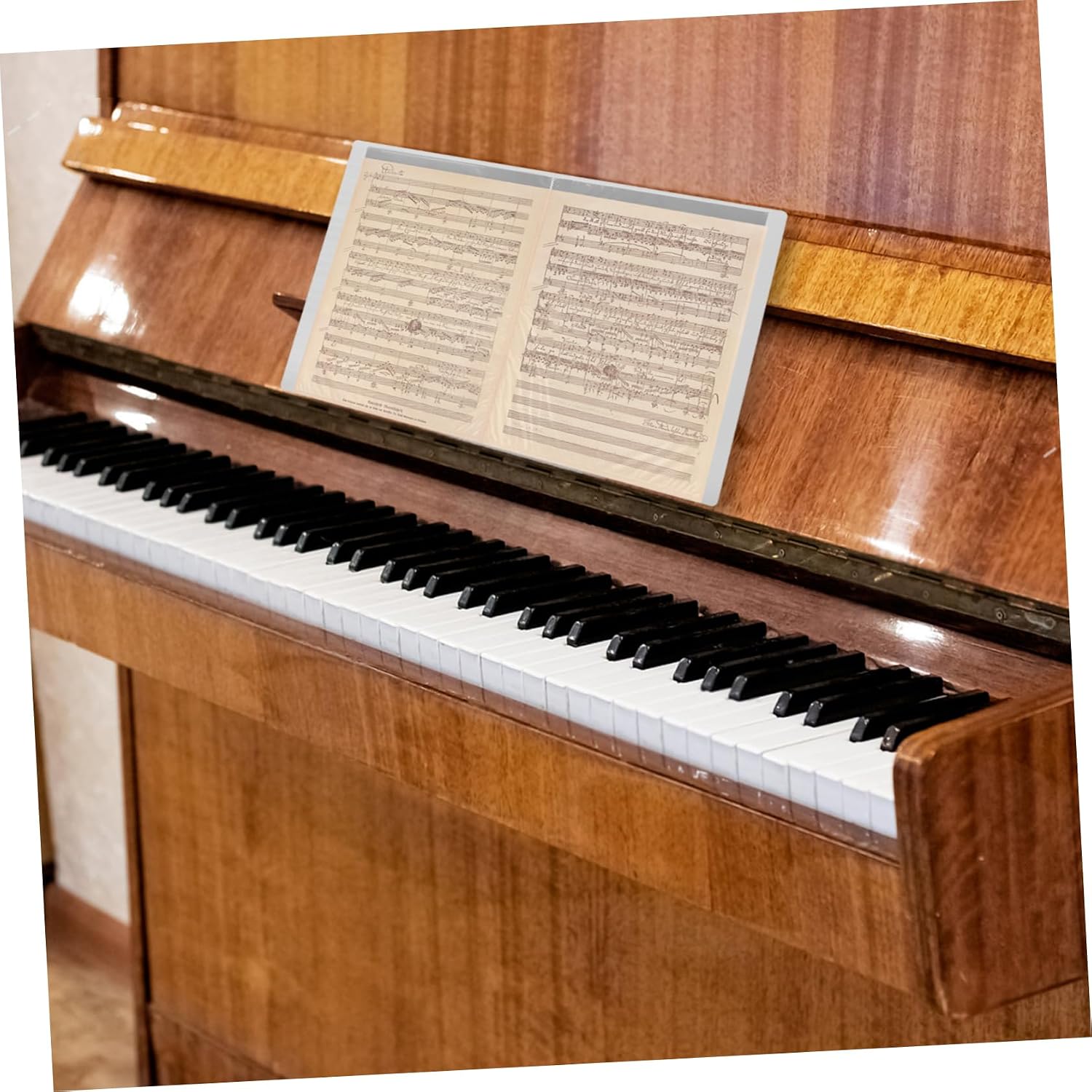 A3 Sheet Music Storage Folder Piano and Choir Music Holder 20 Pages Plastic Concert Folder Hand Strap for Band Performances