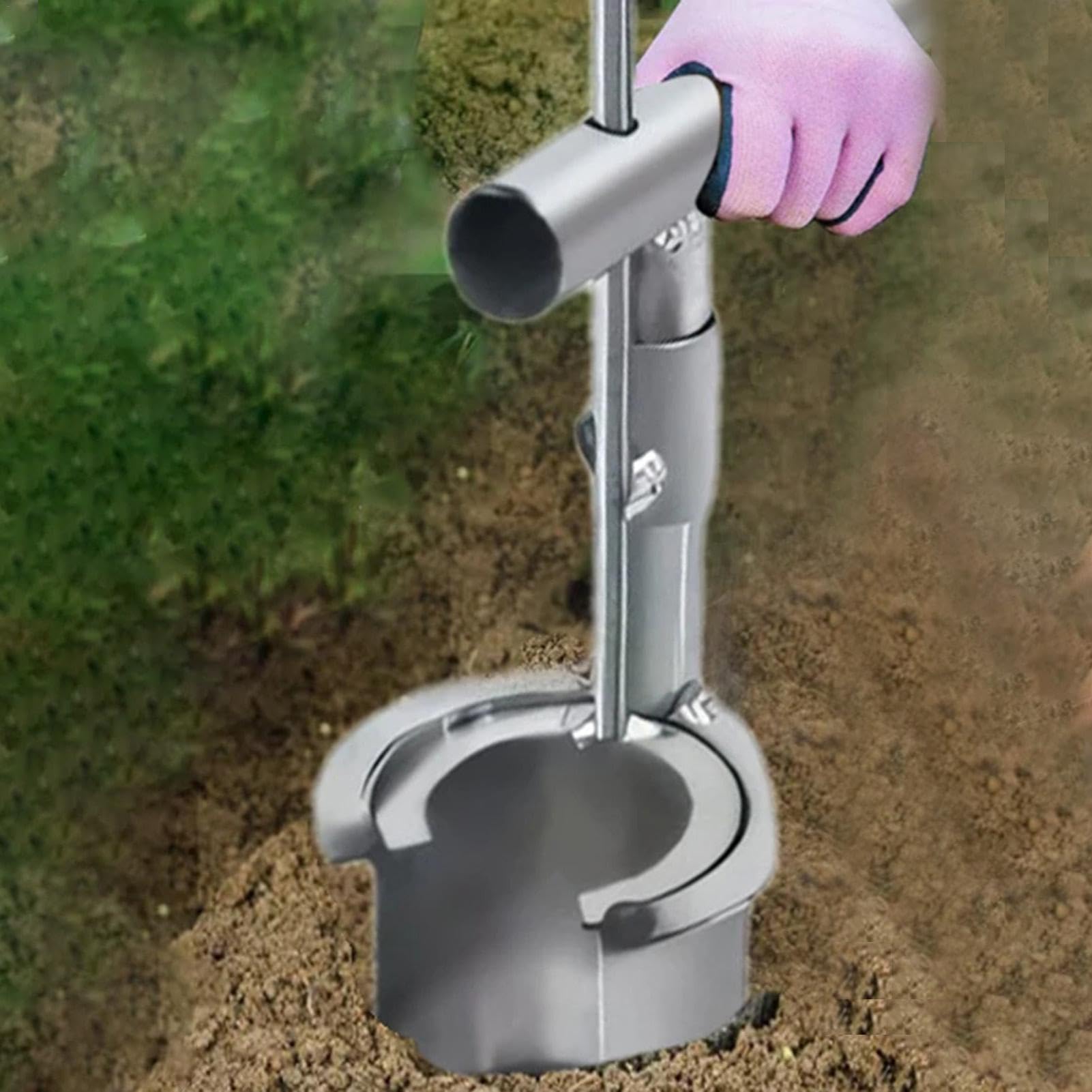 Piantabulbi YEELOR Con Manico Lungo - In Acciaio Carbonio Per Giardinaggio, Facile Da Usare - Foto 5