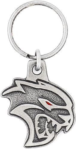 Dodge Hellcat Redeye - Llavero de metal troquelado personalizado, 2 x 1 pulgada, plateado
