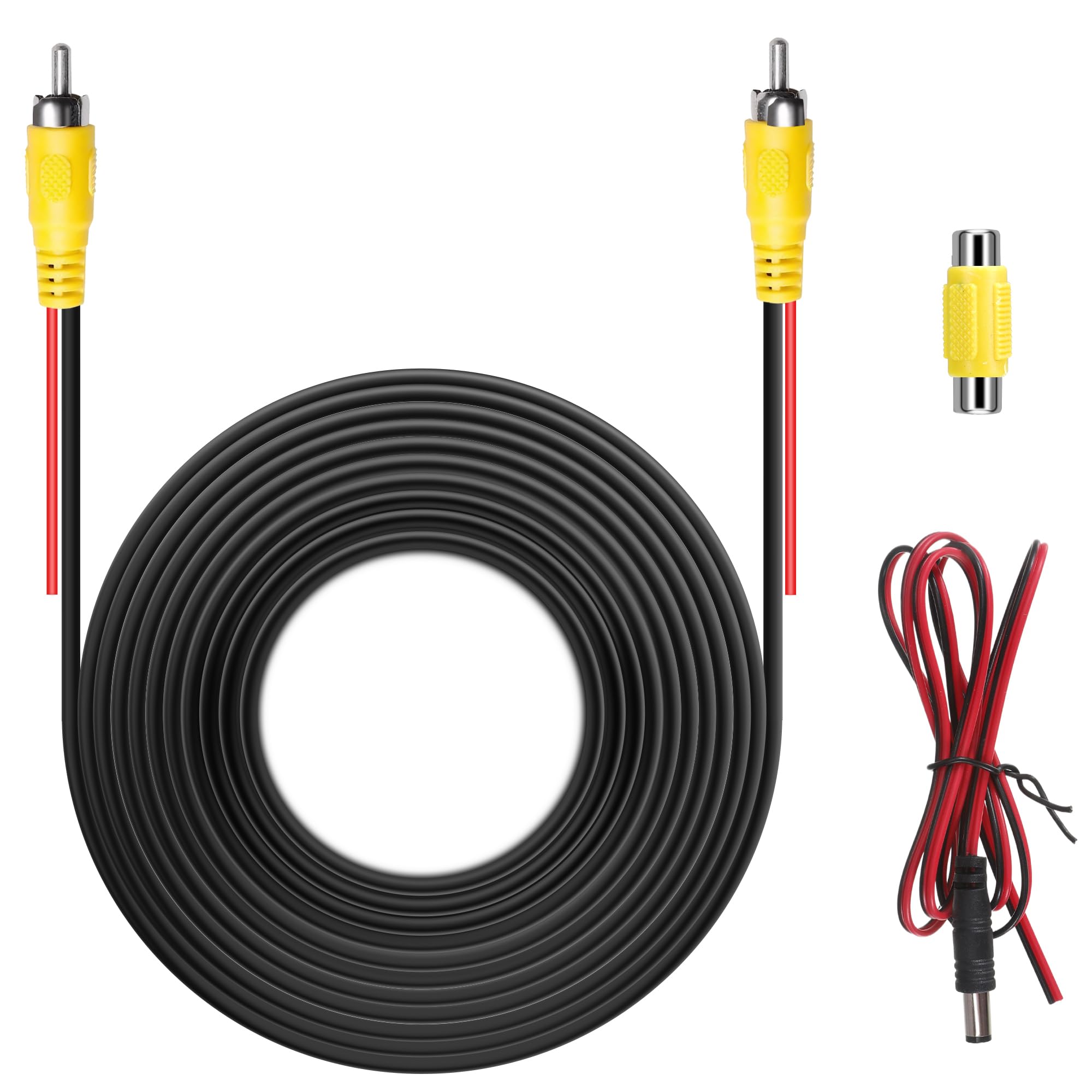 HEROFFIX Per Monitor e Backup Retrocamera Video Cavo Estensione Retrocamera 6Pin Maschio Cavo Video 0.3m/0.98ft Plastica Nera, Metallo