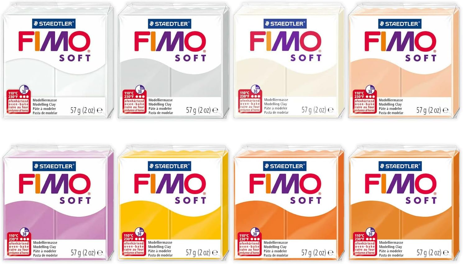 FIMO Soft & Effect Polymer Oven Modelling Clay - 57g - Set of 8 - The Easter Bunny Collection
