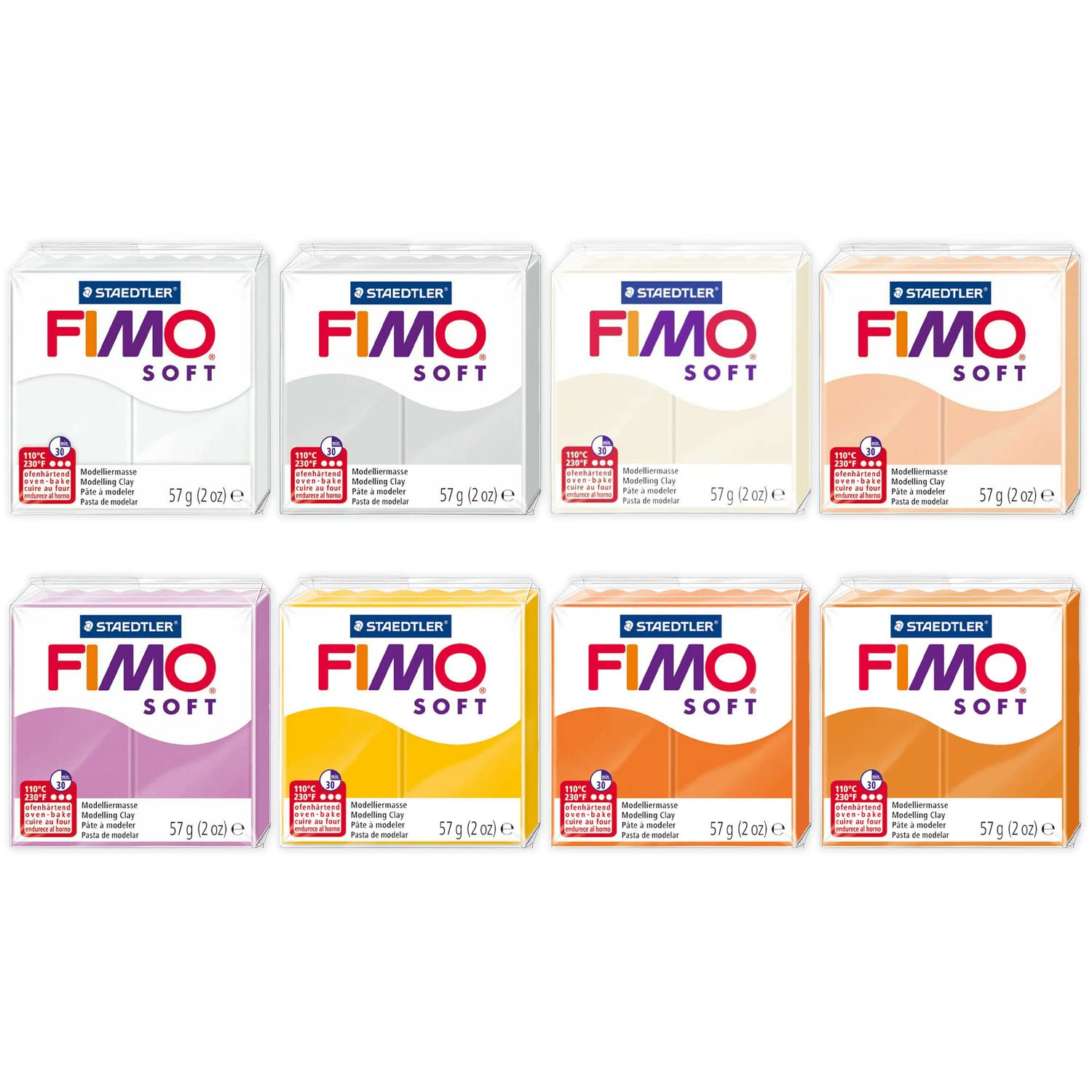 FIMO Soft & Effect Modelliermasse aus Polymerofen – 57 g – Set mit 8 Stück – The Easter Bunny Collection