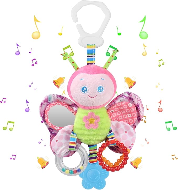 Sonagli Per Bambini 0-6 Mesi, Sonagli Morbidi In Bianco E
