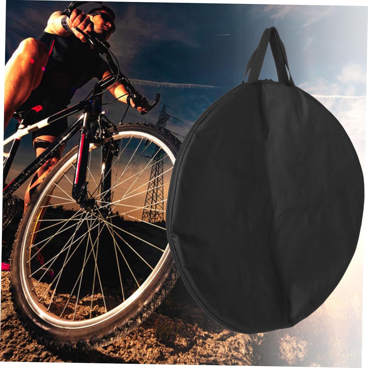 Bike Wheel Storage Bag Wheel Pouch for Mountain and Road with Padding Convenient and Reusable Storage for Cycling Gear