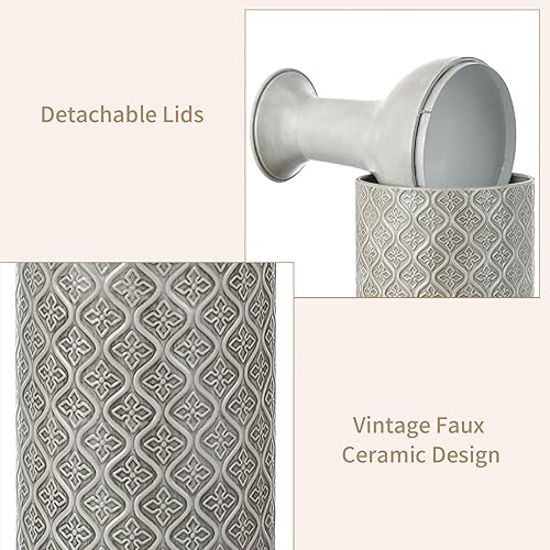 Miniatura 5 de Sziqiqi Jarrones grandes decorativos de 23.426 pulgadas, juego de 2 jarrones grandes costeros para decoración del hogar, sala de estar, floreros