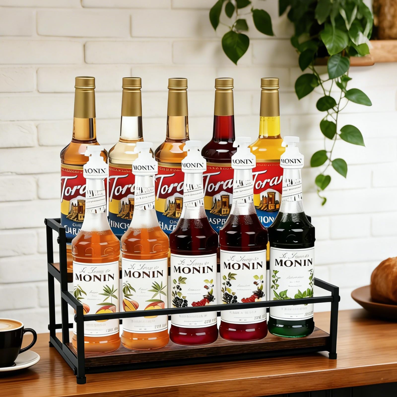 Coffee Syrup Rack Organizer, 2-Tier