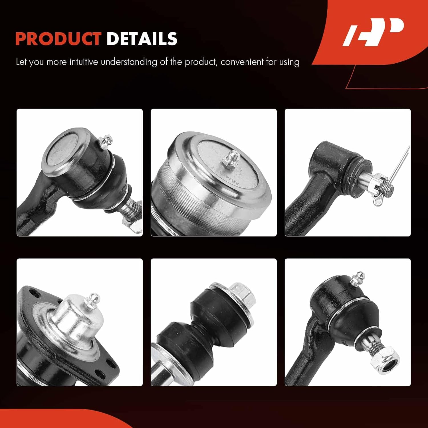 A-Premium Set of 12, Front Sway Bar Link, Upper Lower Ball Joint, Inner Outer Tie Rod End, Idler Arm, Center Link, Compatible with Chevrolet Blazer S10 & GMC Jimmy Sonoma & Isuzu Hombre, RWD