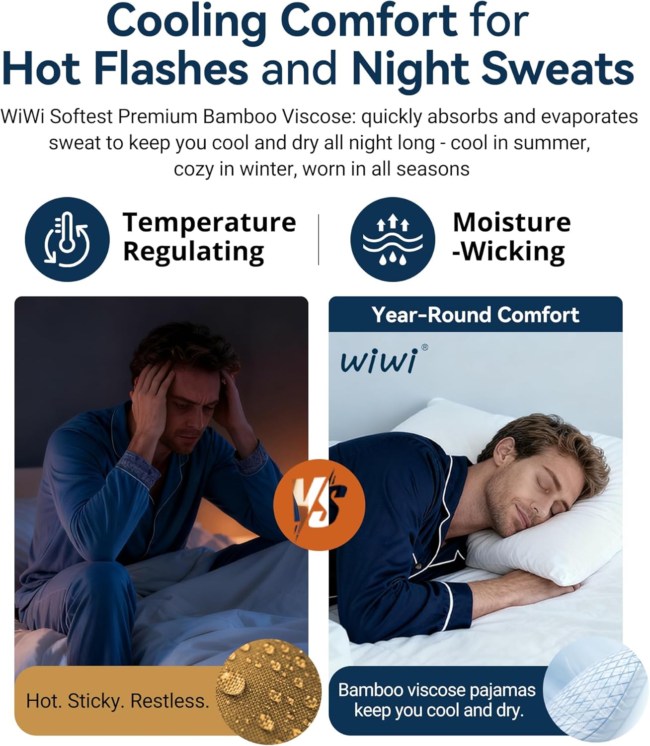 WiWi Viscose from Bamboo Men's Sleep Pant Sports Trousers with Pockets Light Bottom S-XXL - Image 5