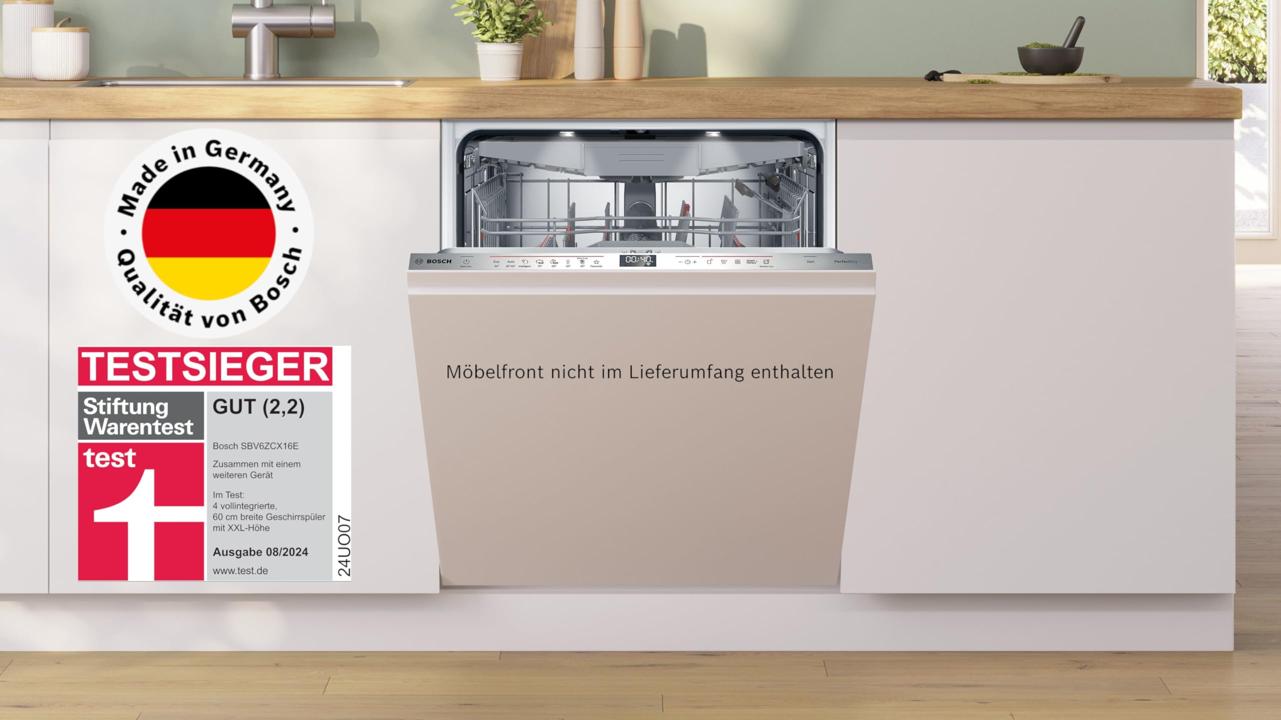BOSCH SBV6ZCX16E XXL-Geschirrspüler Serie 6, vollintegrierte Spülmaschine 60 cm Home Connect