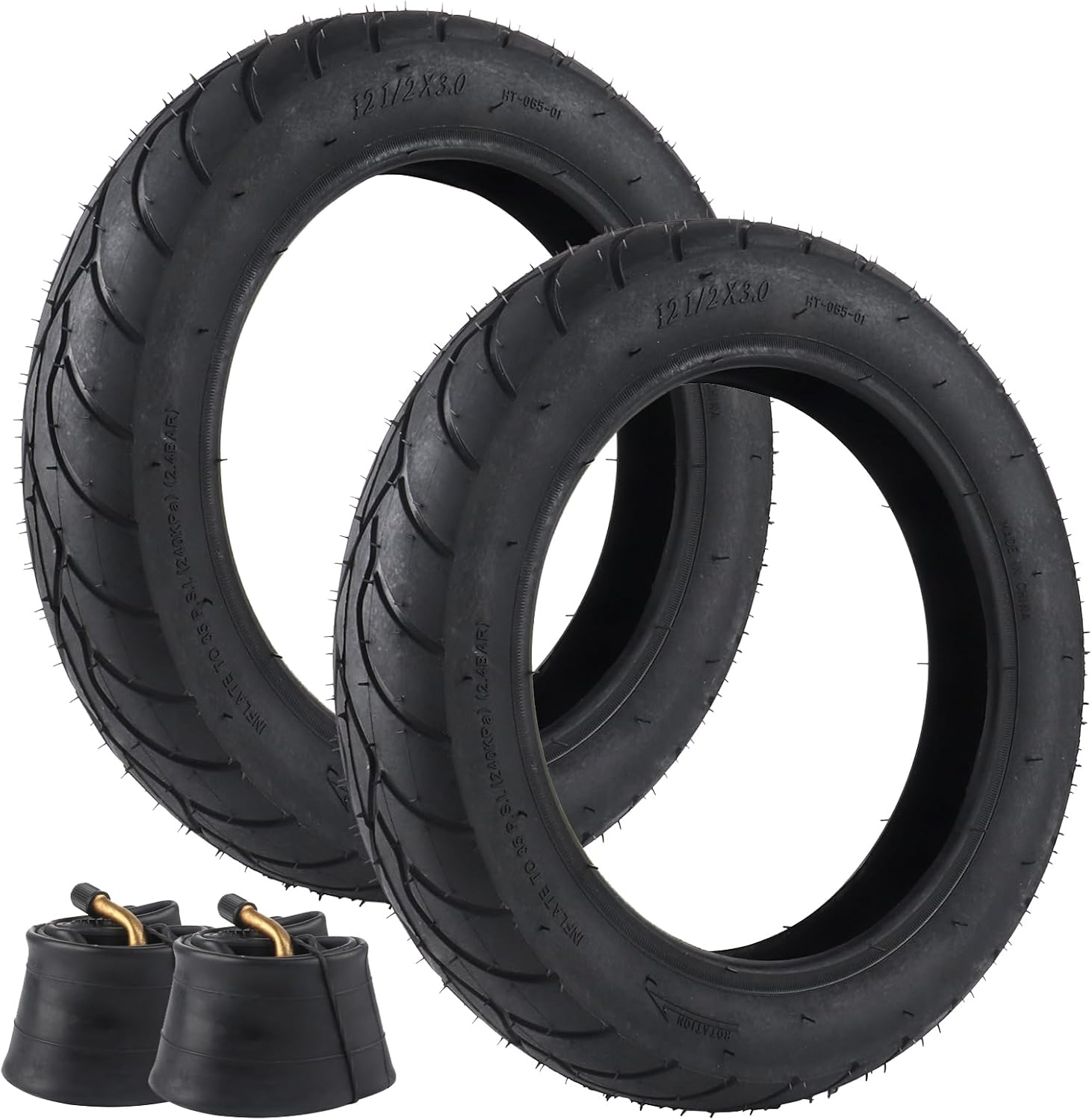 2 Set 12.5x3.0 Replacement Tire and Inner Tubes, 12 1/2 x 3.0 Scooter Tire ，12-1/2"x3.0" Fit for Currie & Schwinn Electric Scooters