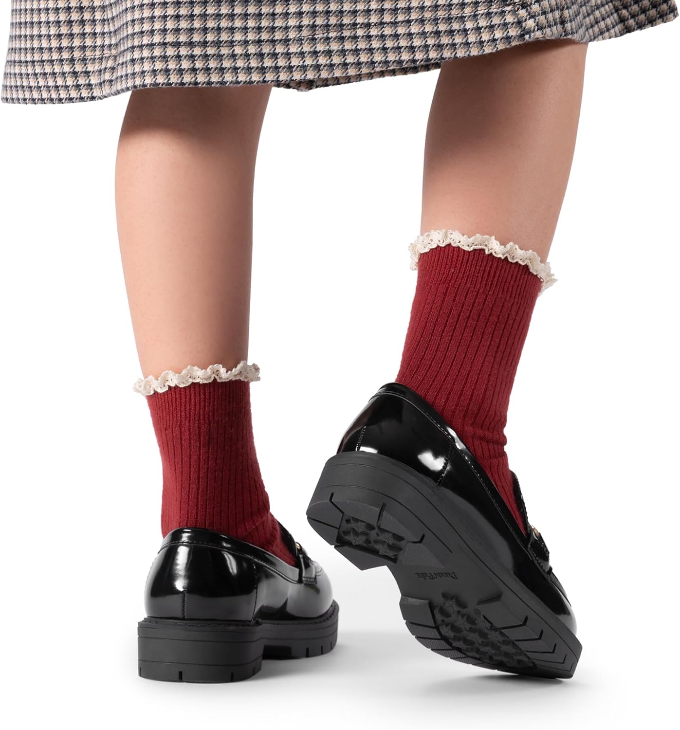 DREAM PAIRS Girls Loafers Chunky Platform Slip On Loafers School Uniform Dress Shoes - Image 7