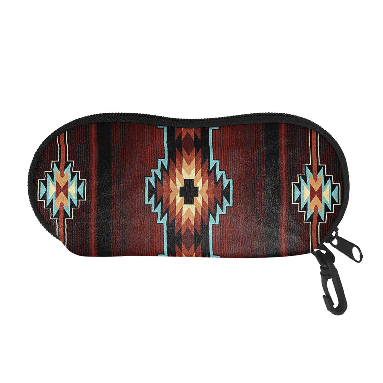 SEANATIVE Unisex Eyeglasses Storage Case Lightweight Brown African Tribal Style Glasses Carry Pouch Organizer Box Durable Sunglasses Pouch with Zipper