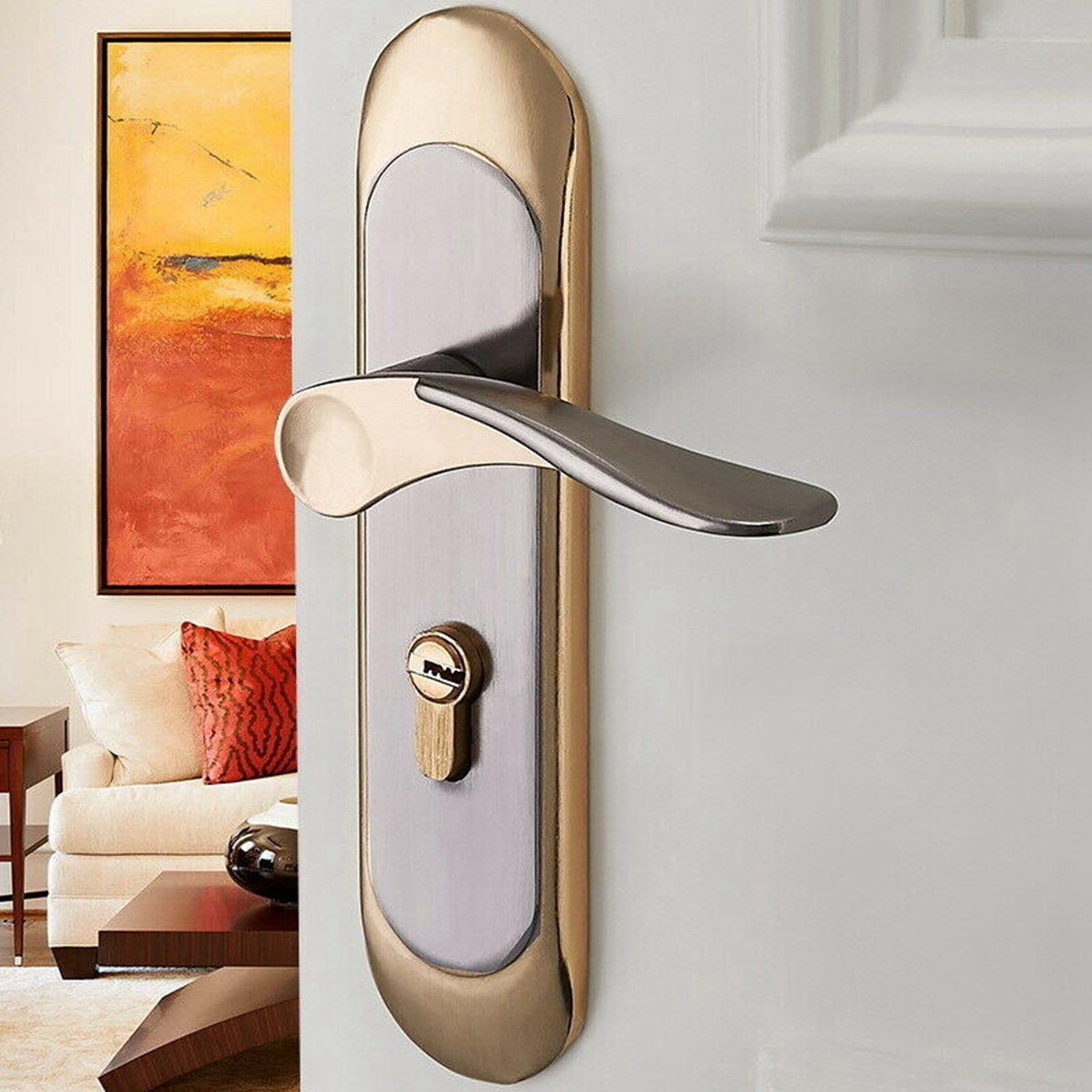 Manija de puerta interior del hogar 3X para el hogar con cerradura de seguridad Juego de llaves de aleación de aluminio