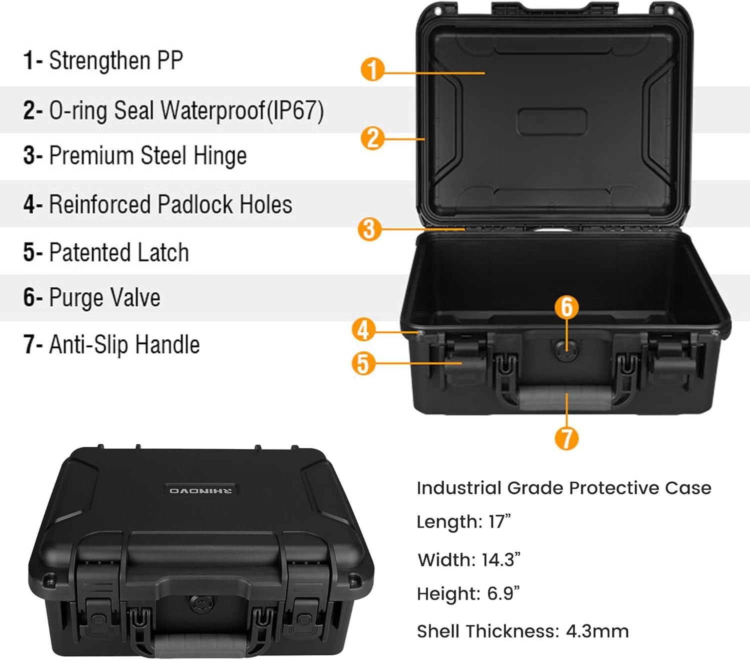 Waterproof Hard Case for DJI Mavic 4 Creator Combo, IP67 Shockproof Protective Carrying Case with Precision-Cut Foam, Anti-Fingerprint EVA Surface and High-Density Foam Base