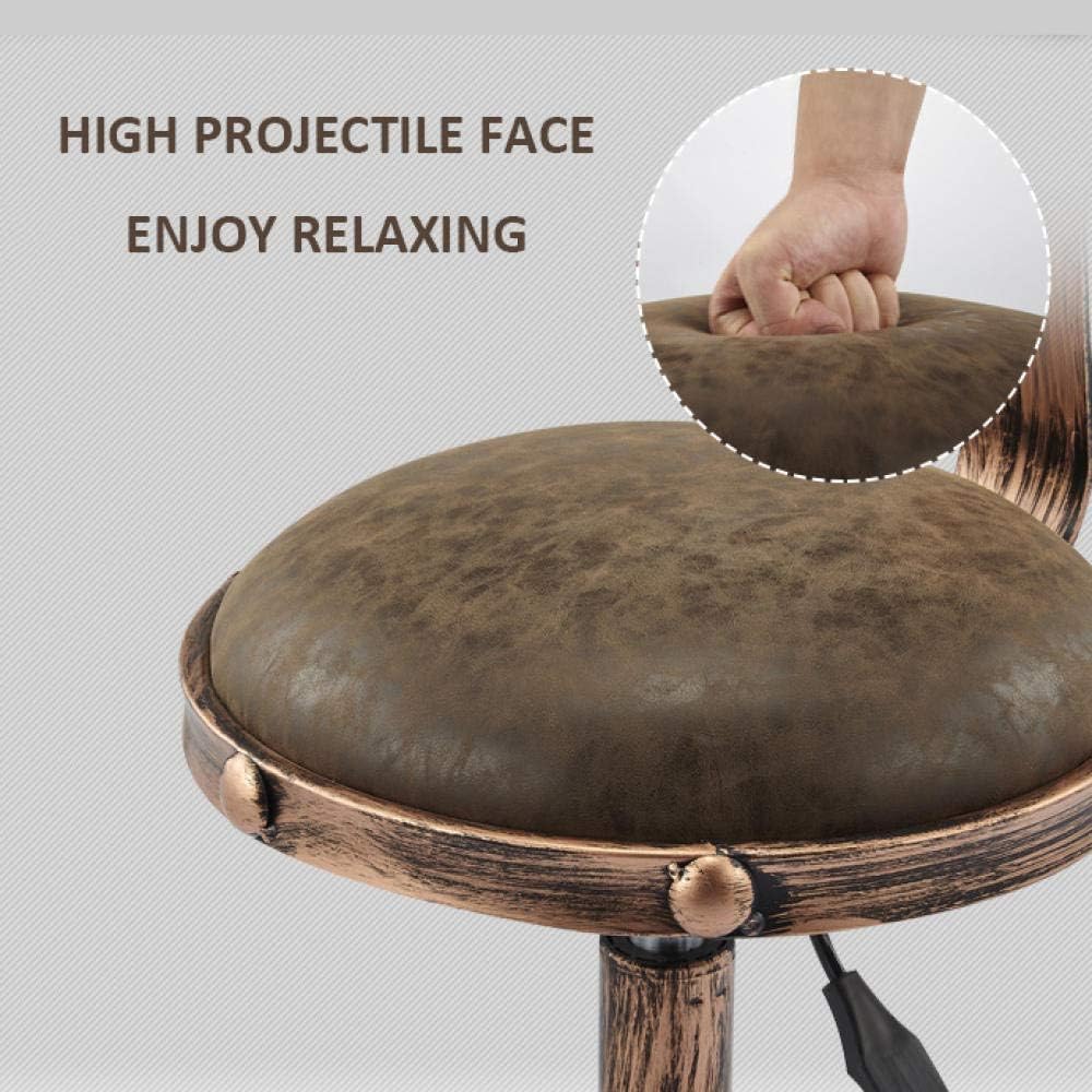 Rugs Adjustable Artist Stool with Wheels，Portable Beauty Stool with Brown PU Synthetic Leather Seat，Adjustable Height 51-65 cm，Supported Weight 160 Kg，Stool Officefor Spa Salon Tattoo Beauty : Beauty & Personal Care