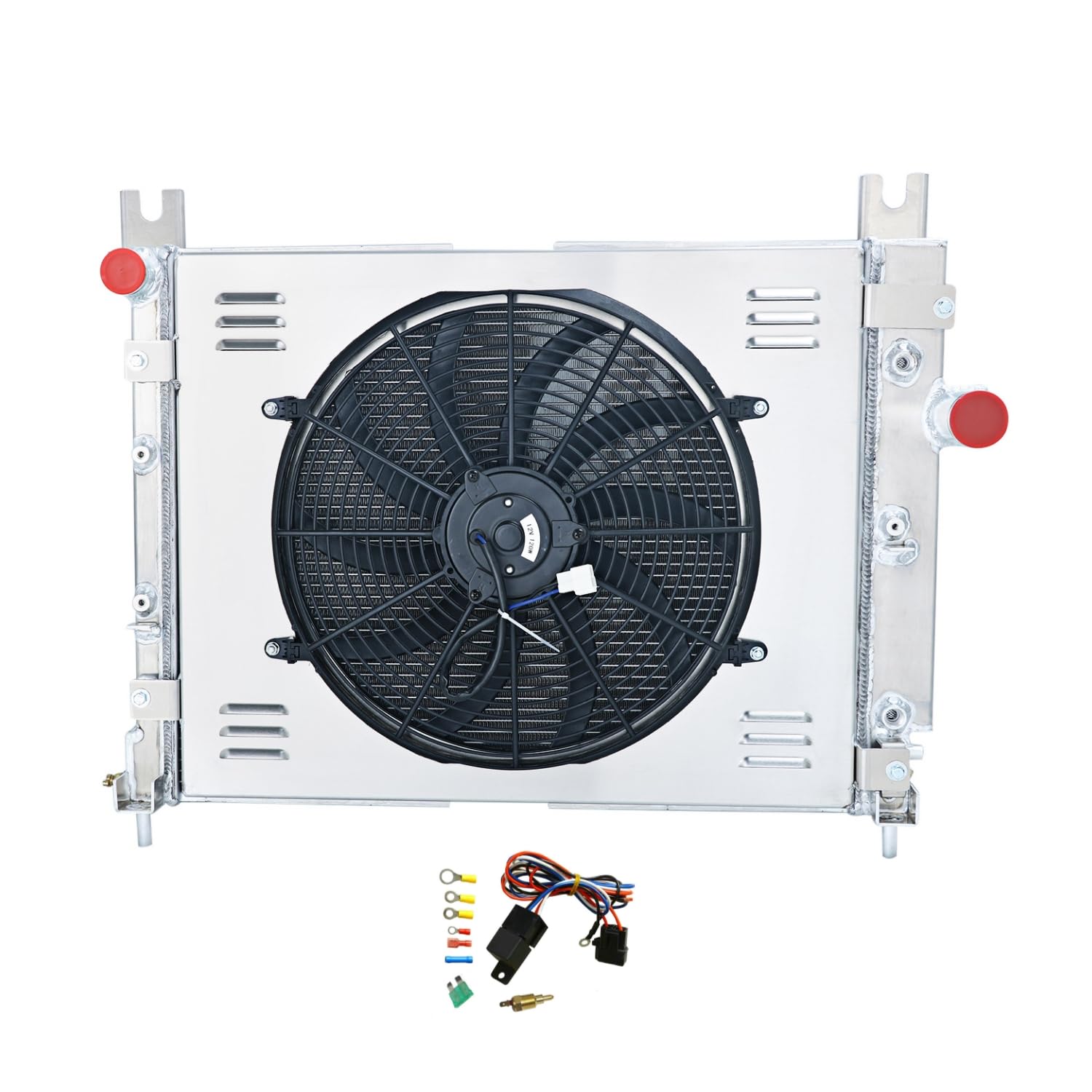 Lizroodia 3 Row Aluminum Radiator Shroud Fan Relay