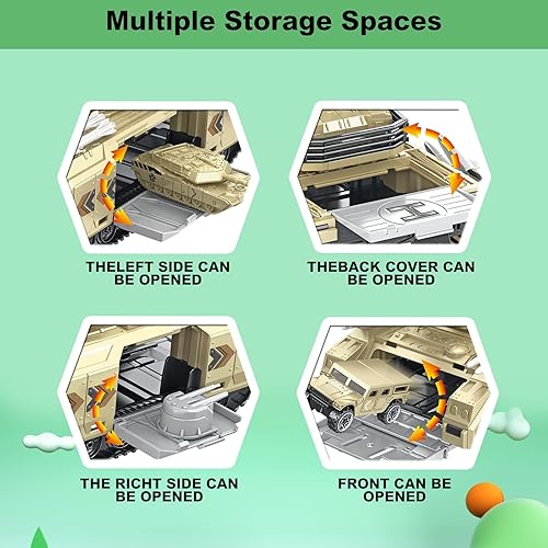 Miniatura 4 de RedCrab Juegos de juguetes para niños con tanque de ejército Chirldren DIY Tanks Modelo Militar Juguetes con 9 vehículos camiones helicópteros kits