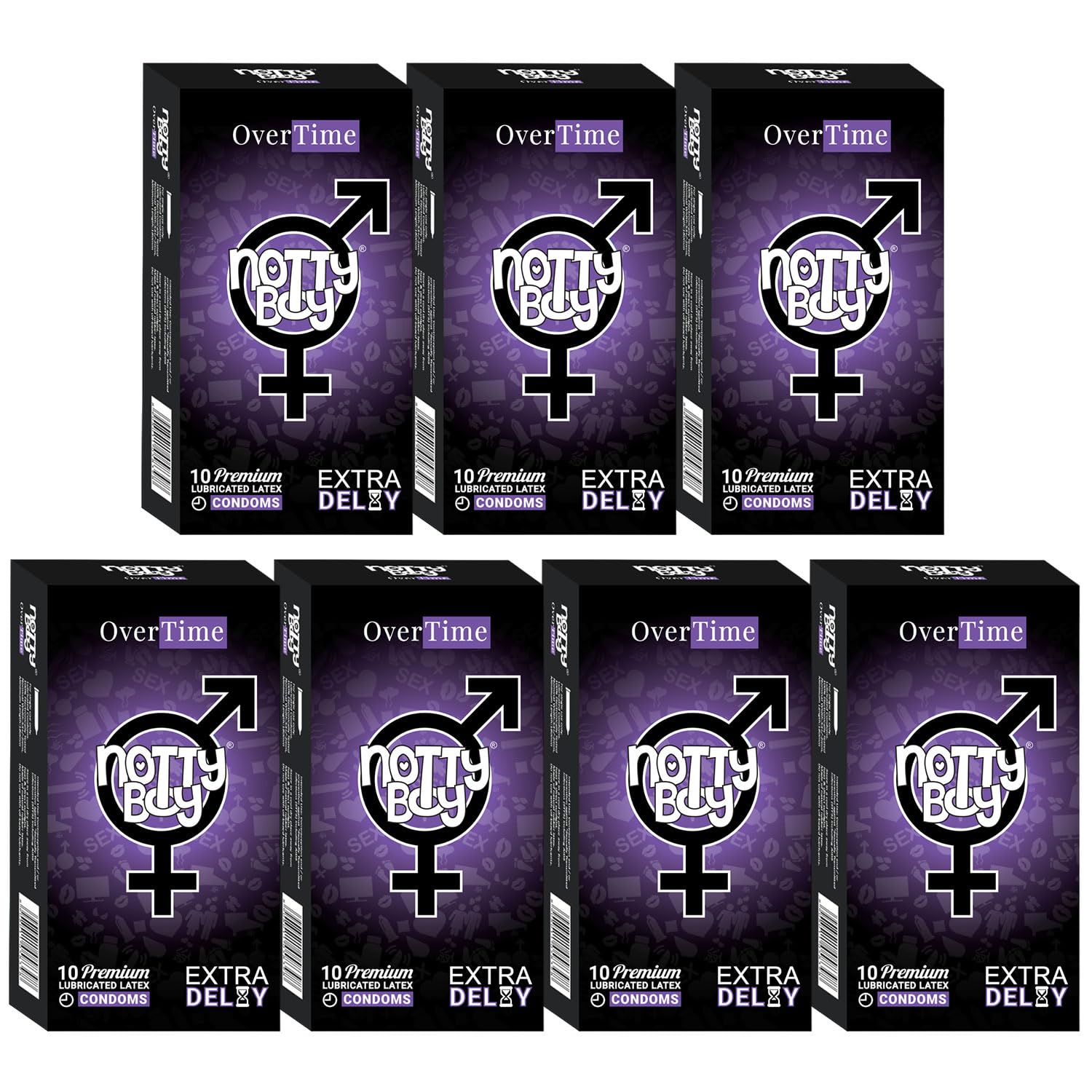NOTTY BOY OverTime Extra Delay Condoms For Men - Longer Duration, Long Lasting | Performance Enhancing and Standard Fit (Pack Of 7, 70 Pieces)-picture-10