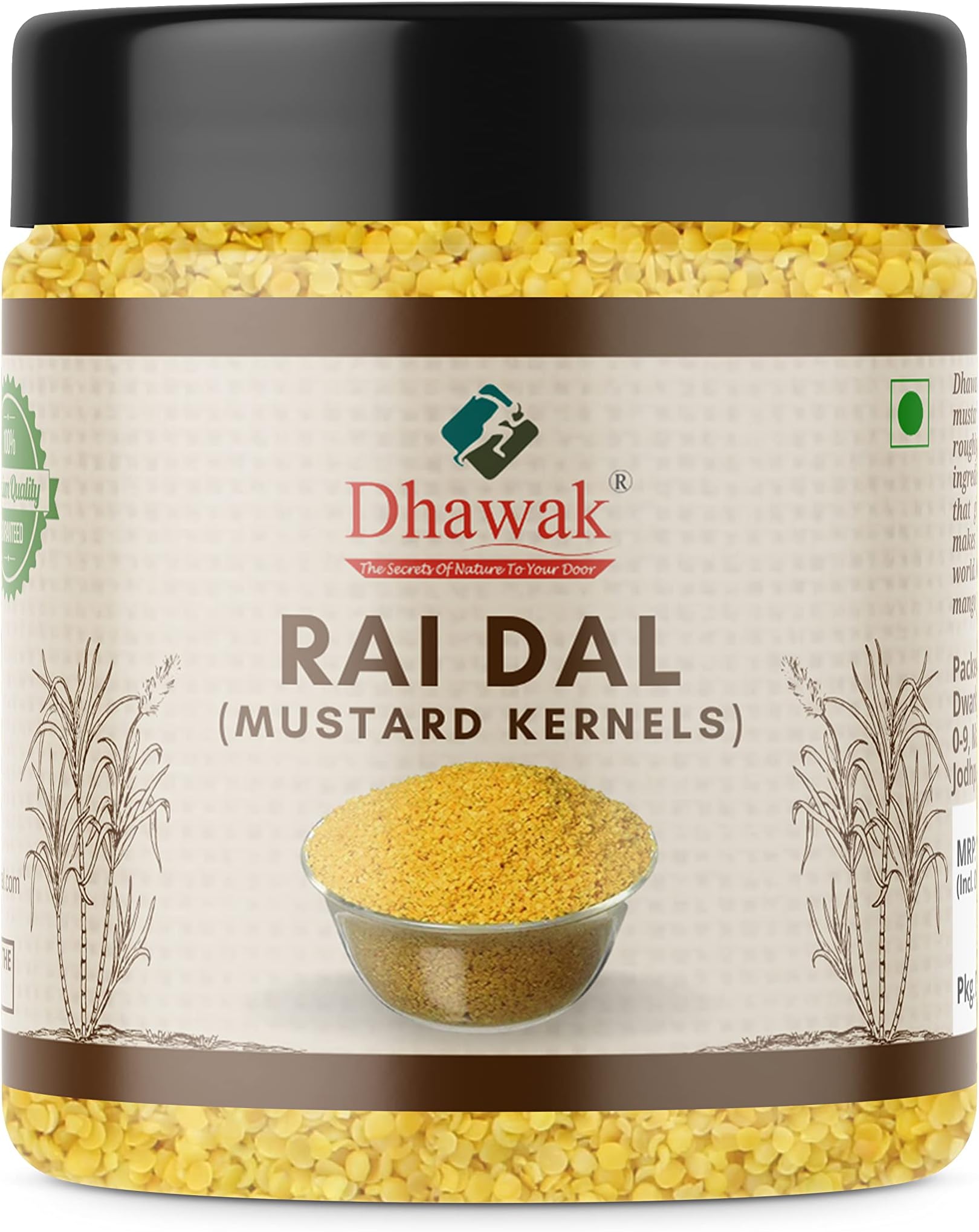 Dhawak Split Kernels of Mustard | Rai Dal for Pickle| 300 Gms [Jar Pack]