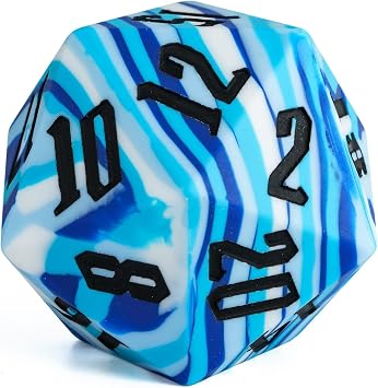 55mm Silicone D20 DND Dice, Large D20 Single 20 Sided D&D Dice