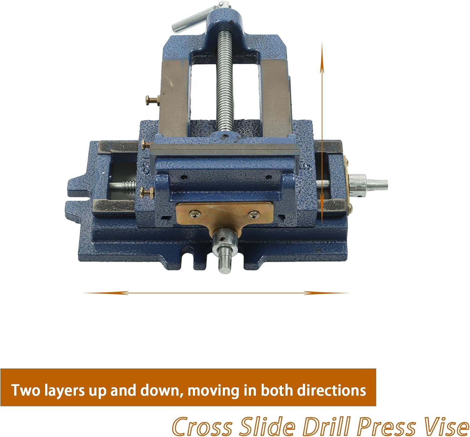 kimllier Cross Slide Drill Press Vise 2 Way X-Y Heavy Duty Clamp Machine Cast Iron Drill Press X-Y Compound Vise - 5 Inch Blue