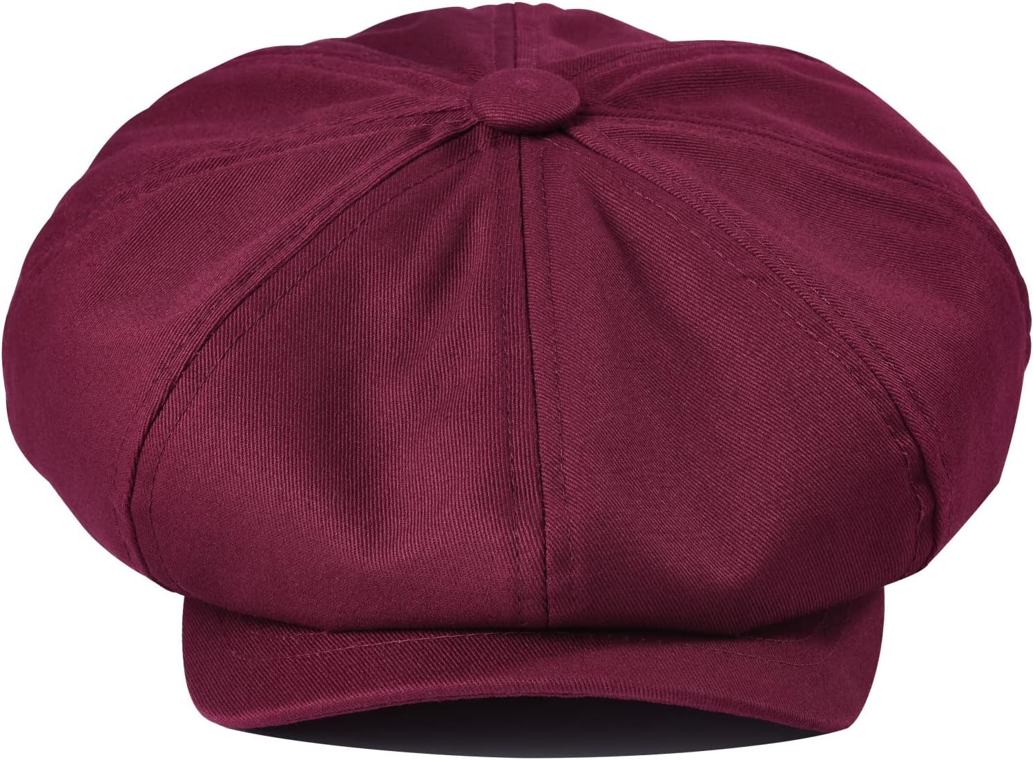 BOTVELA Men's Newsboy Flat Cap 100% Cotton Gatsby Ivy Golf Cabbie Hat (Burgundy, 7 1/8) - Image 3