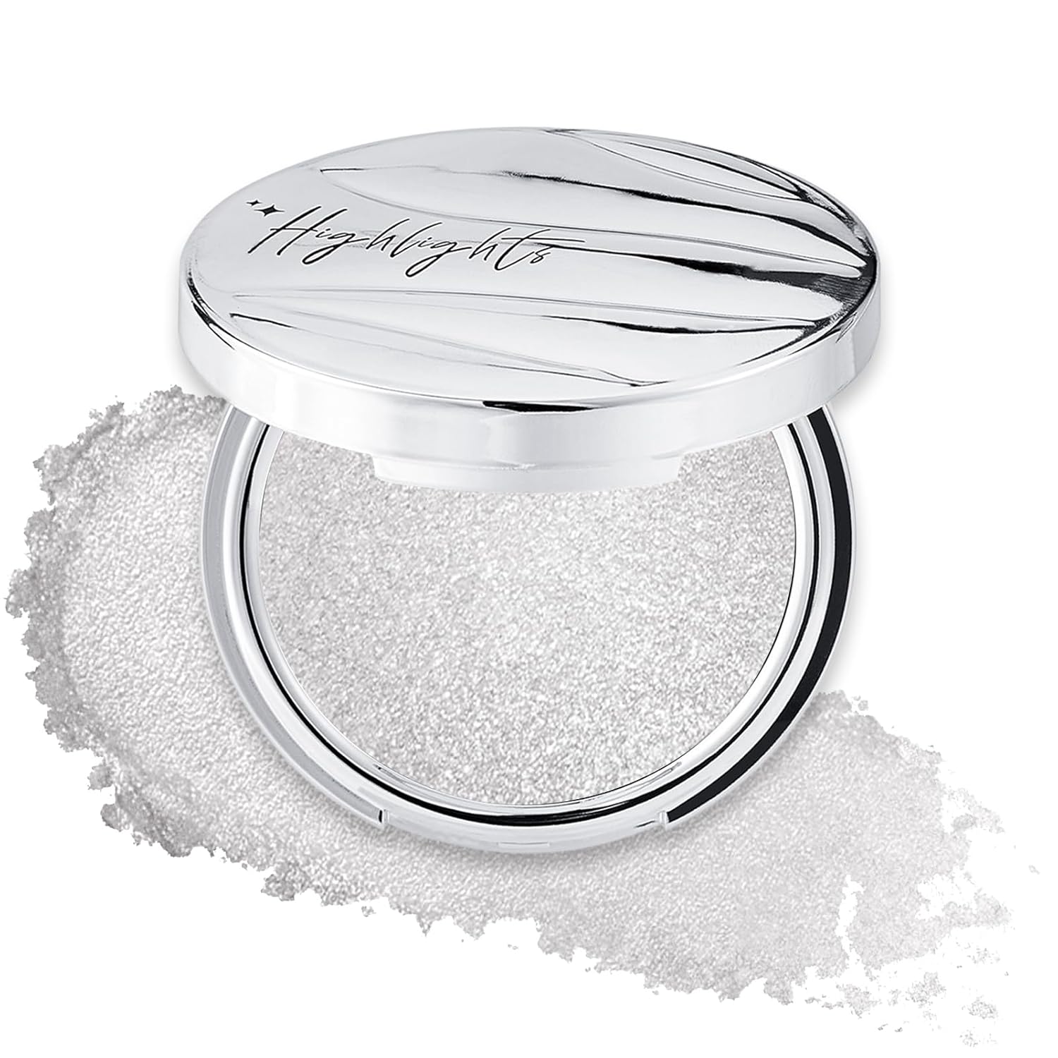 Erinde Shimmer Face Highlighter Makeup Powder, Cream to Powder Glow Finish, Lightweight & Healthy Radiance, Long Lasting Luminous Face Body Highlighter Makeup, 02 Galactic Shimmer