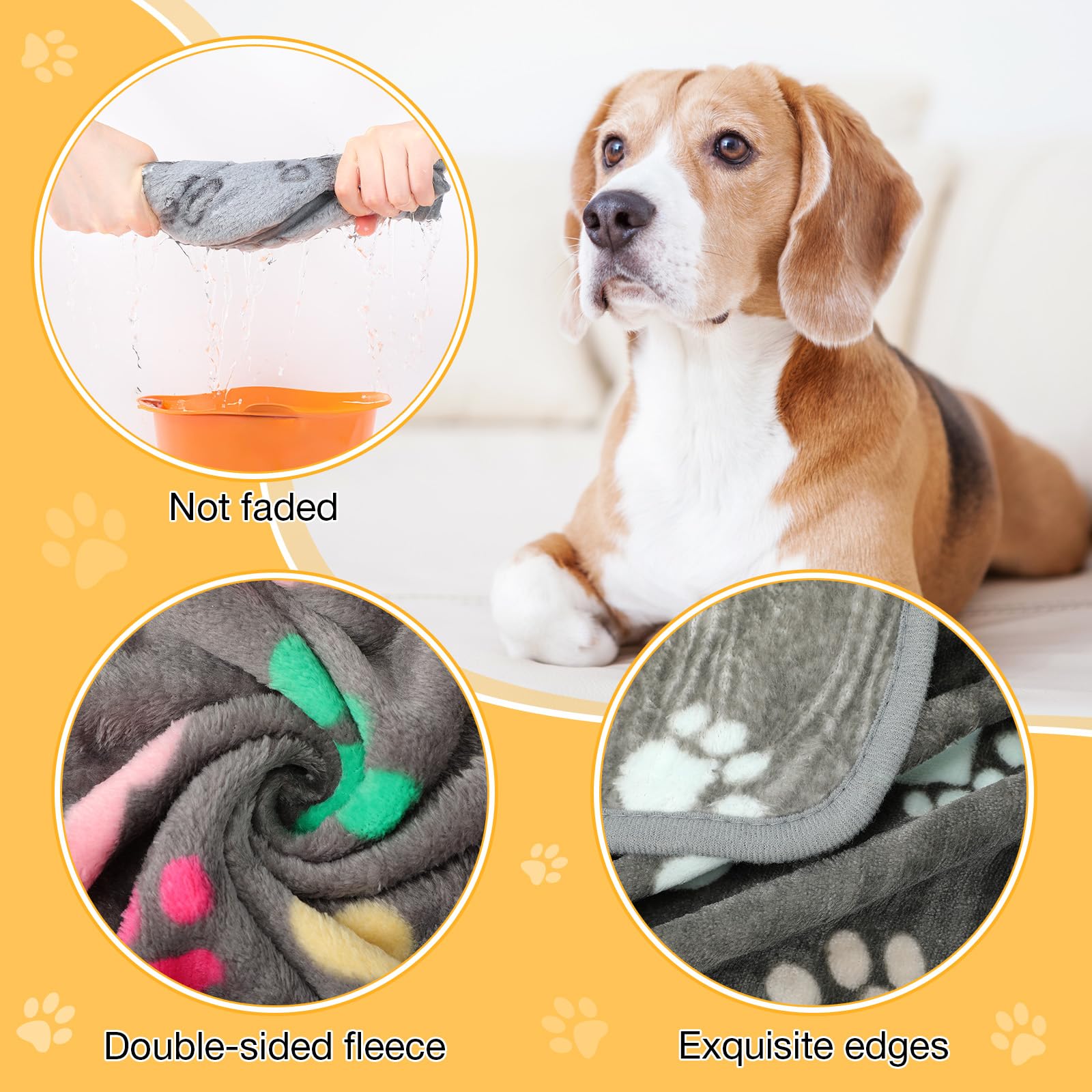 Chumia 18 mantas de forro polar para mascotas, suave y cálida, para dormir, esponjosa, linda, suministros para cachorros, hueso, estrella, elefante, lunares, corazón, diseño de estampado de corazón,