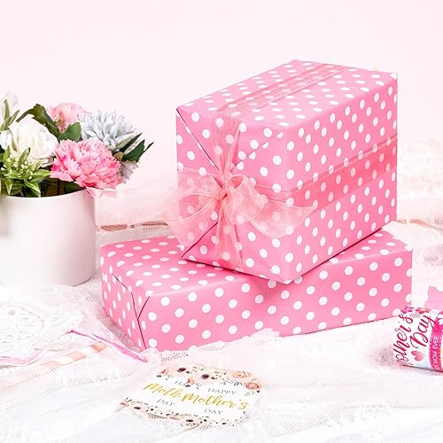 Miniatura 6 de WRAPAHOLIC Papel de regalo reversible para el día de la madre, mini rollo, 17 pulgadas x 33 pies, diseño de flores y feliz día de la madre, perfecto