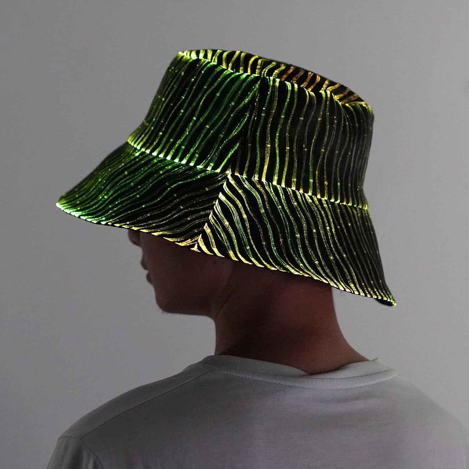 Light up Hat Rave Bucket Hat 7 Colors Flashing Glow LED Hat Neon Crazy Hats for Festival Gear for Party Hats EDM Accessories - Image 3
