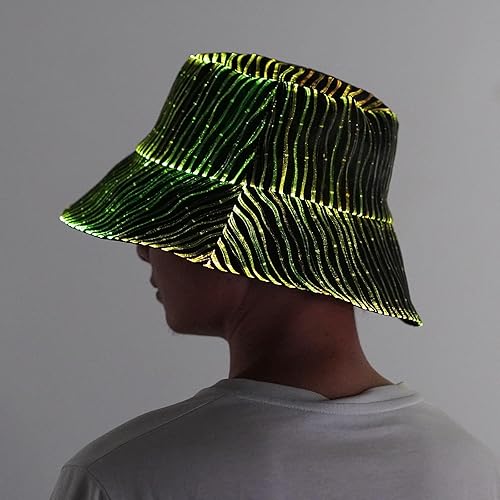Miniatura 3 de Sombrero iluminado Rave Bucket Hat 7 colores intermitente resplandor LED sombrero neón loco sombreros para festival equipo para fiesta sombreros