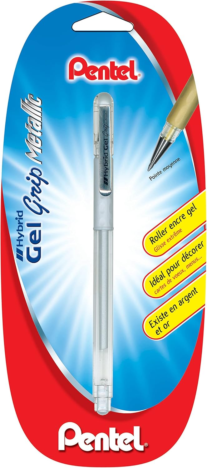 Pentel Hybrid Gel Grip K118Z Roller inchiostro gel metallico punta