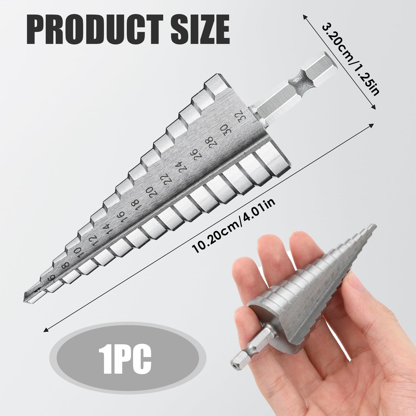 Foret Étagé Titane 4-32mm HSS - Pour Perçage Précis Sur Métal, Bois Et Plastique