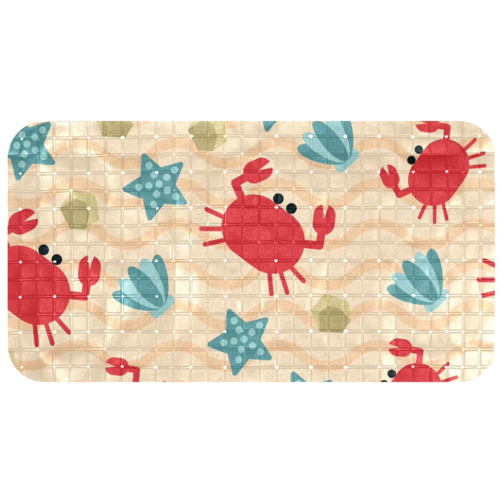 Tapis de bain antidérapant anti-glissade pour enfants motif étoiles de mer
