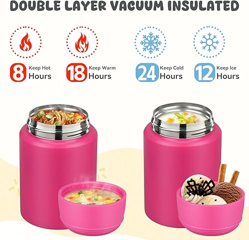 Miniatura 4 de Termo de sopa de 17 onzas para comida caliente para niños, tarro de comida aislado, contenedor térmico de almuerzo de comida caliente, caja de