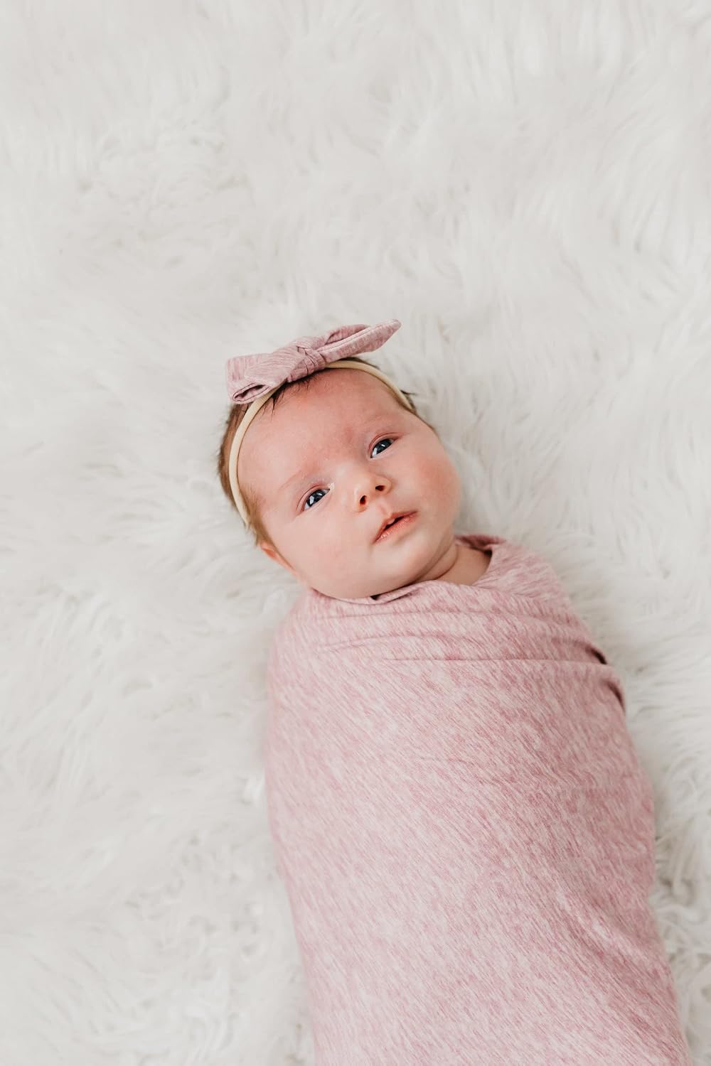Copper Pearl Swaddle Blankets for Newborns | Soft Stretchy Receiving Blankets for Boys and Girls | Large 46 x 46 Inch Baby Blankets | Lightweight and Breathable Swaddles | Maeve