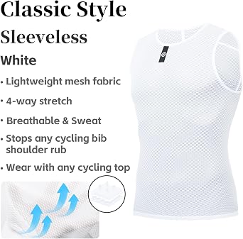 YKYWBIKE Men's Cycling Base Layer Sleeveless Cycling Jersey Men Quick Dry Bicycle Undershirt Mesh Bike Base Layer Vests
