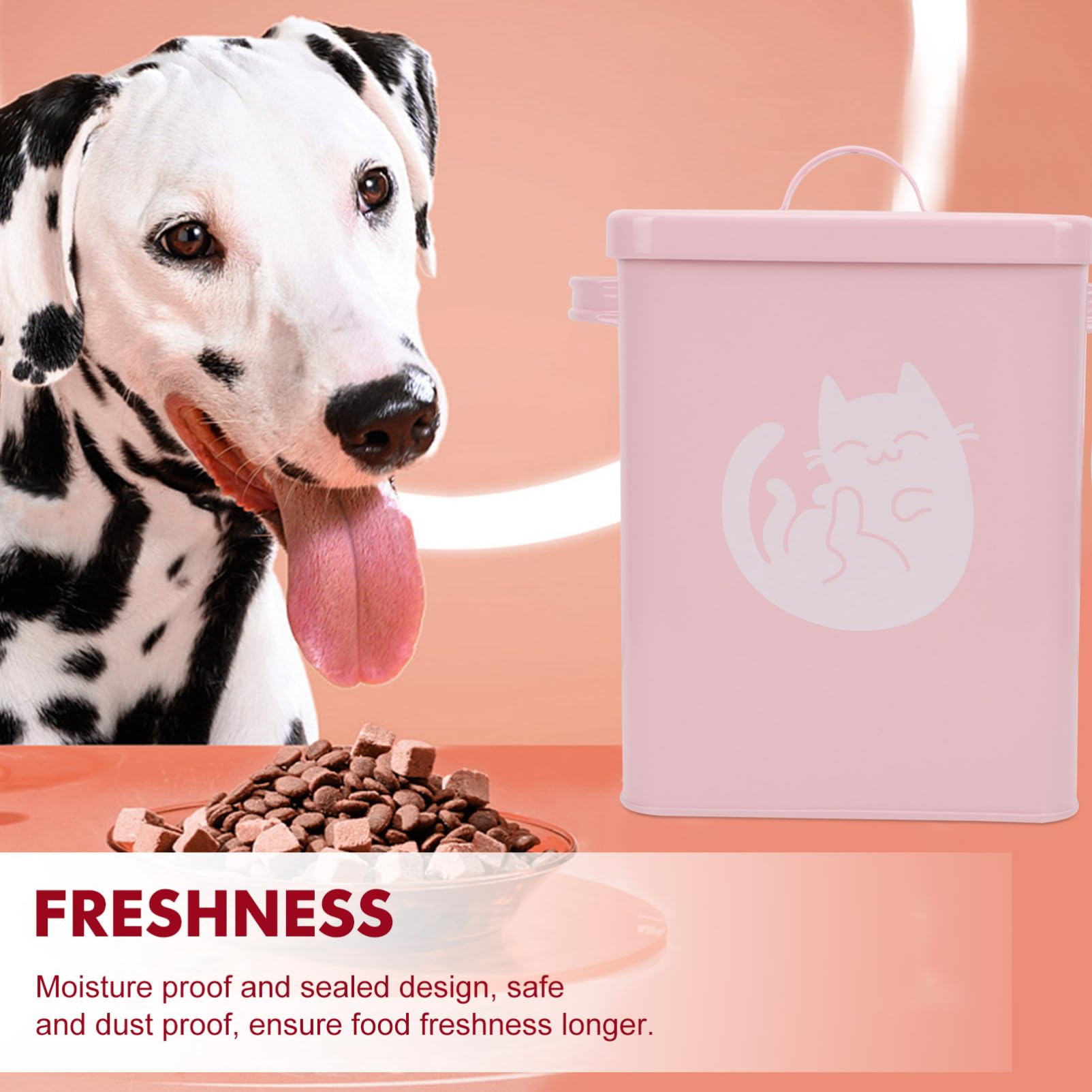 Happyyami 2juegos Contenedor De Almacenamiento De Comida Para Gatos y Caja Para Alimentos Diseño Cubierto y Resistente Para Cocina y Familiar