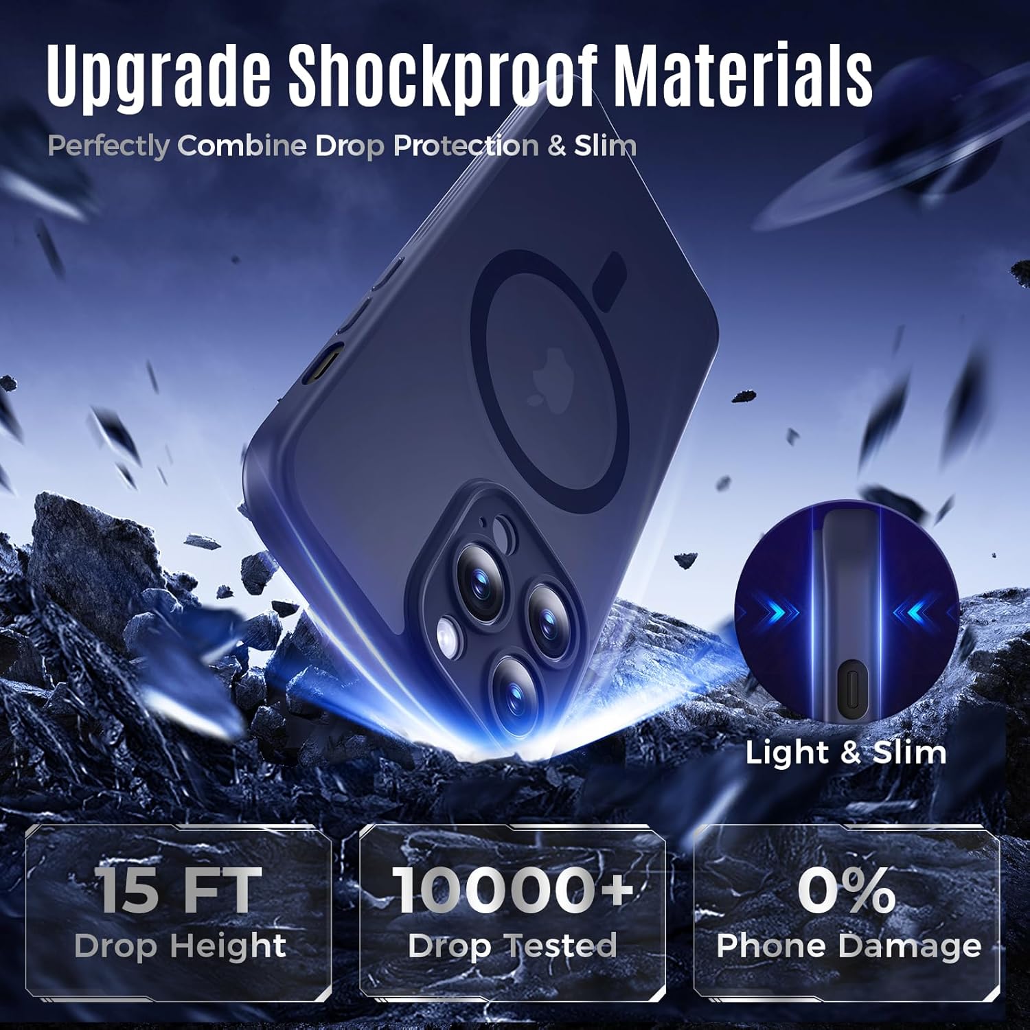 Designed for iPhone 14 Pro Max Case, Compatible with MagSafe, with Privacy Screen Protectors X2, [Camera Protection] [15FT Military Drop Protection] Shockproof Phone Case, 6.7", Black - Image 5